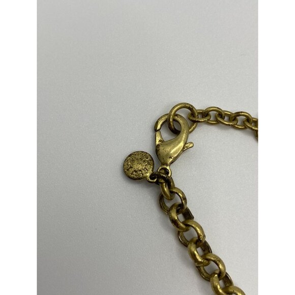 J.Crew Gold-Tone Necklace With Clear Geometric Crystal Accents Lobster Clasp Clo - Picture 4 of 9